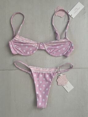 Salty Little Things Swim Bikini Swimsuit Polka Dot Lace Summer